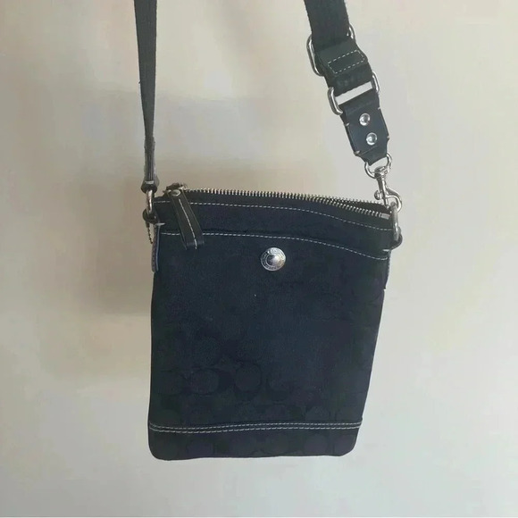Coach black  monogram crossbody bag - Picture 1 of 5